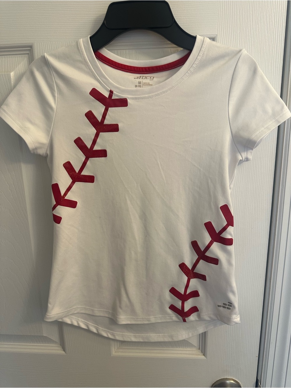 Bcg Girls Medium 8/10 Baseball Short Sleeve T Shirt